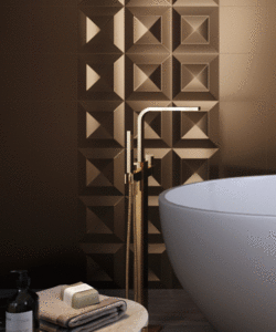주방 욕실 패턴 3D 메탈 타일 250X250 에스틸 브론즈